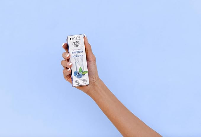 Pure Inventions - Blueberry & White Tea Water Infusion Drops - Antioxidants & Electrolytes - Health