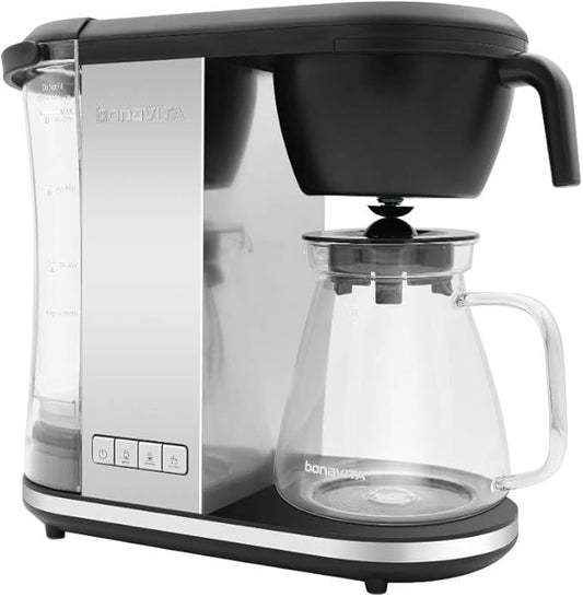 Bonavita Enthusiast 8 Cup Drip Coffee Brewer, Pour Over, SCA Certified Coffee Machine with Glass