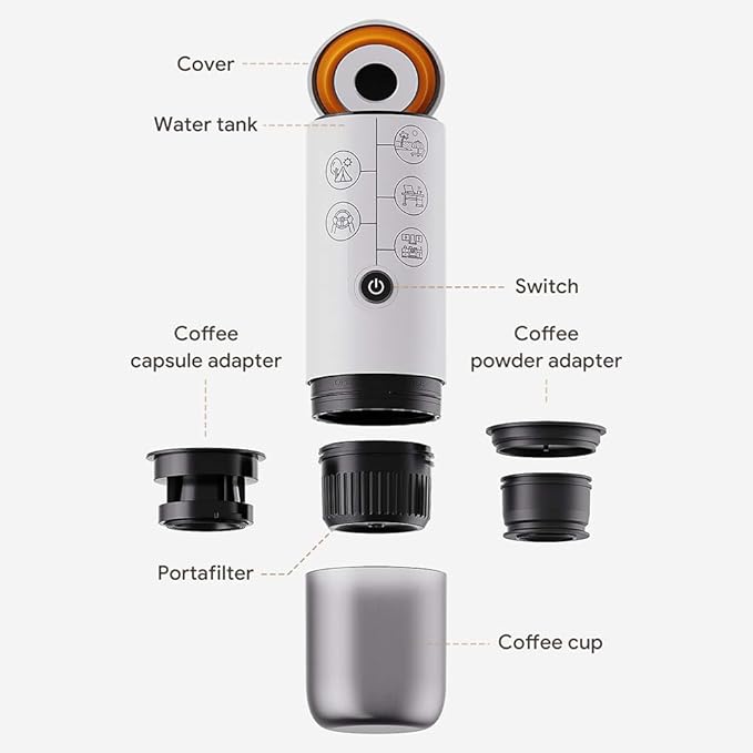 BENFUCHEN 3-in-1 Portable Espresso Machine With NO Heating Function, Type-C Charging Electric