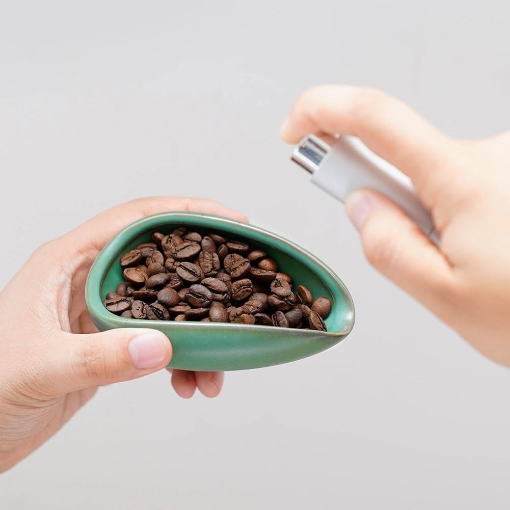 watchget Ceramic Coffee Dosing Cup & Tea Storage Tray, Dark Green