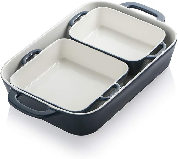 Sweejar Ceramic Bakeware Set, Rectangular Baking Dish for Cooking, Kitchen, Cake Dinner, Banquet