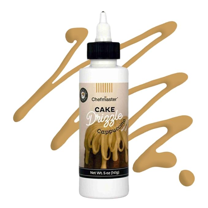 Cappuccino-Flavored Cake Drizzle by Chefmaster, Edible Cake Drip Frosting for Decorating, Drip for