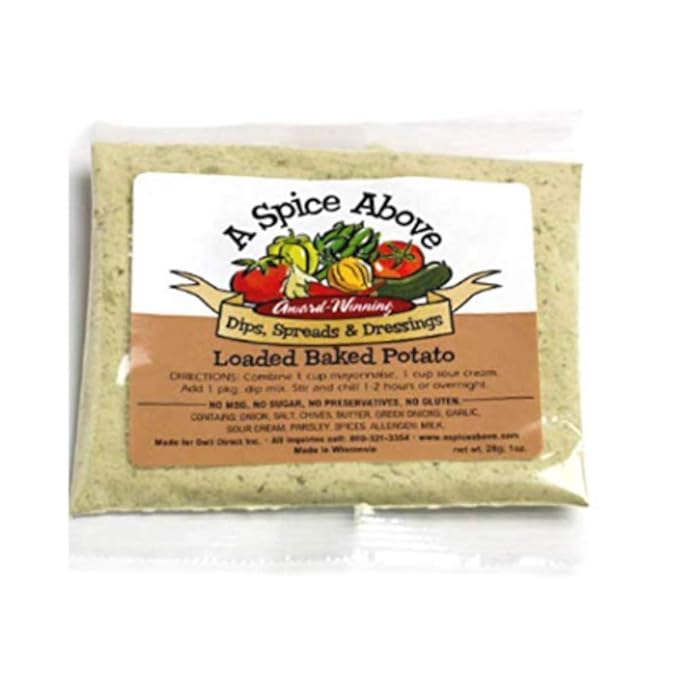 A Spice Above Dips, Spreads, and Dressing Mixed Seasonings Party Packets, 3 Pack (Loaded Baked