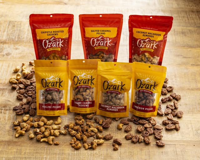 OZARK NUT ROASTERS, Salted Caramel Cashews, Flavored Snack Nuts, Gluten-Free Gourmet Candied