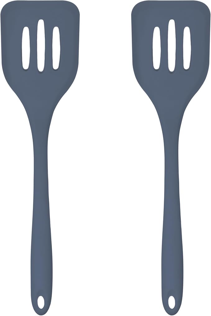 Silicone Slotted Turner Set – 2-Piece Set of Turner Spatulas for Eggs and Pancakes – Kitchen Tools