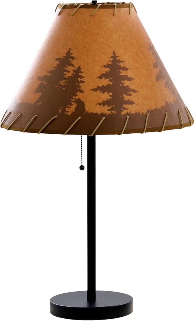 Catalina Lighting 19908-000 Rustic Cabin Lodge 3-Piece Table & Floor Lamp Set, LED Bulb NOT