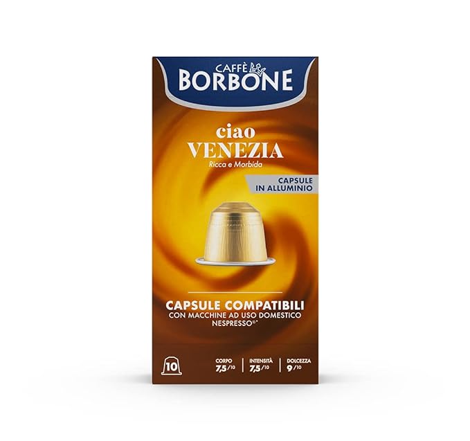 Caffe Borbone Aluminum Coffee Pods, Ciao Venezia, Medium Roast, Full-Bodied and Sweet, Genuine