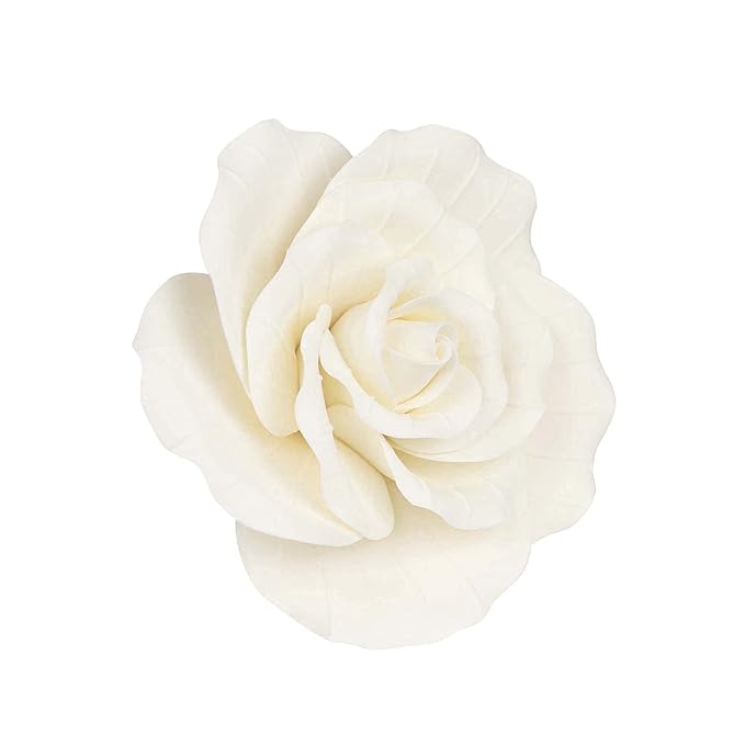 O'Creme Garden Roses Gumpaste Flower Set - White Edible Flowers for Cake Decorating - Sugar Paste