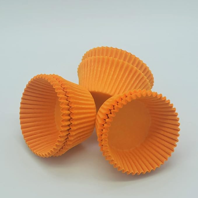 Orange Cupcake Liners Greaseproof Paper Standard Baking Cups for Party and More, 150-Count