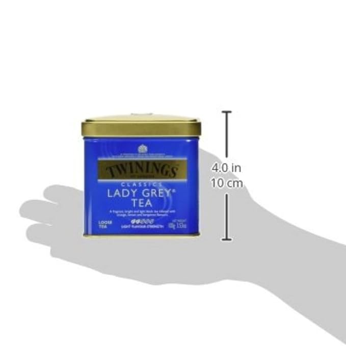 Twinings Lady Grey Loose Black Tea, 3.53 Ounce Tins (Pack of 1), Lemon & Orange Peel, Caffeinated