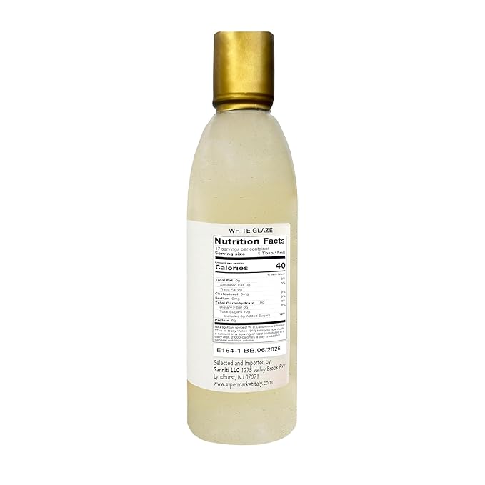 Sanniti Italian White Glaze with Balsamic Vinegar of Modena | Ideal for Dressing | Delicate Cream
