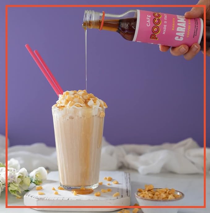 Cafe Pocco Caramel Syrup 750ml Glass Bottle (1 Bottle, Caramel)