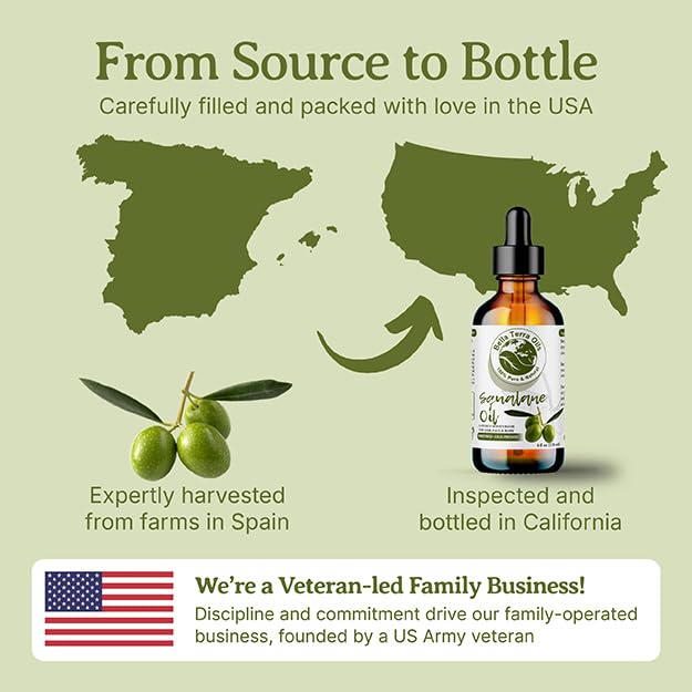 Bella Terra Oils - Organic Squalane Oil 16 oz - Pure Organic Squalanes Extract, Enriched with