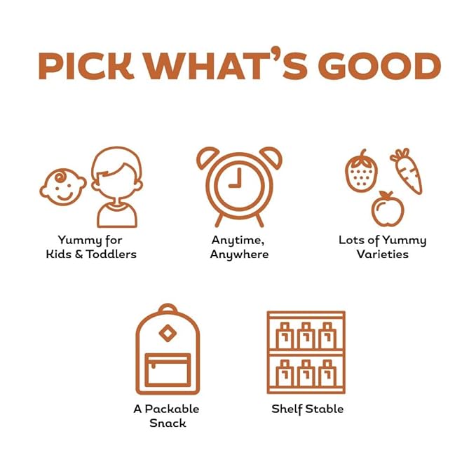 Buddy Fruits & Veggies Snacks To Go Peach Carrot Unsweetened Applesauce 3.2oz Pouch (18pk)
