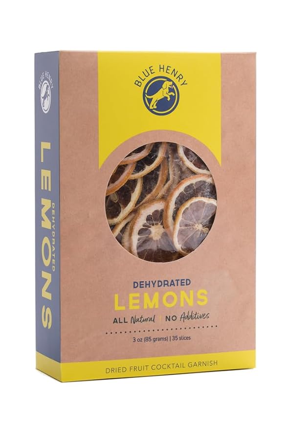 BlueHenry Dehydrated Lemon Wheels - 3 oz - 30+ slices - Natural Fruit