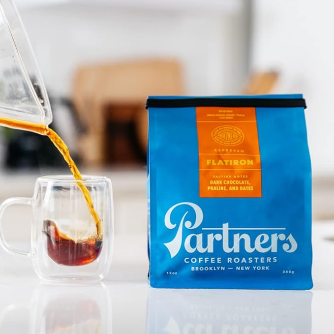 PARTNERS COFFEE ROASTERS - Whole Bean Coffee (Flatiron - Espresso, Medium-Dark Roast) 12oz
