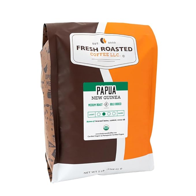 Fresh Roasted Coffee, Organic Papua New Guinea | USDA Organic, 100% Single Origin, Kosher | Medium