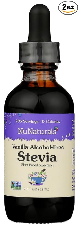 NuNaturals Liquid Stevia, Sugar-Free Sweetener, Plant-Based Sugar Substitute, Zero Calorie, Vanilla