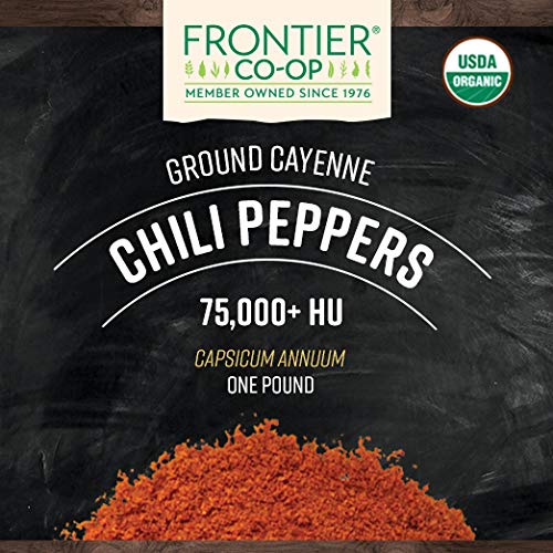 Frontier Co-op Organic Ground Cayenne Chili Peppers (75,000 HU) 1lb