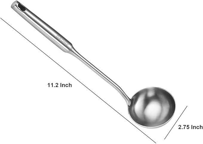 Soup Spoon Ladle,304 Stainless Steel Cooking Spoon Kitchen Tool For Wok With Hollow Handle