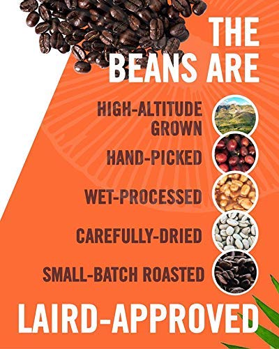 Laird Superfood Peruvian Medium Roast Coffee with Functional Mushrooms, Certified Organic Peruvian