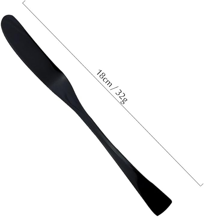 JASHII 18/10 Stainless Steel 4 Piece Mirror Polished Black Butter Knife Bagels Cheese Knife Black