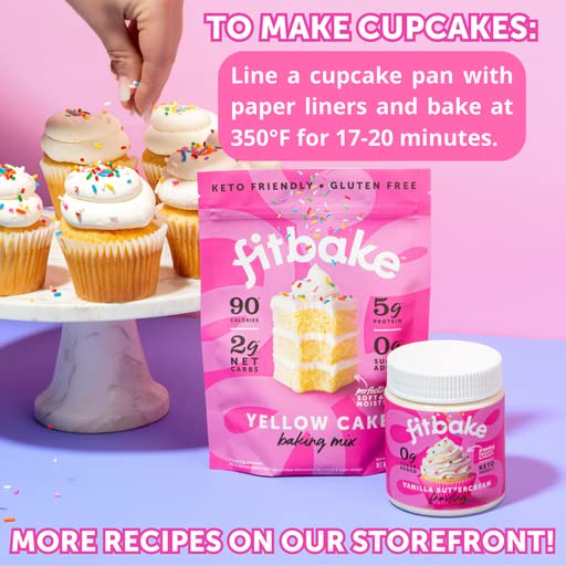 FitBake Yellow Cake Baking Mix | 2g Net Carbs Per Serving | Keto Friendly Low Carb Food | No Added