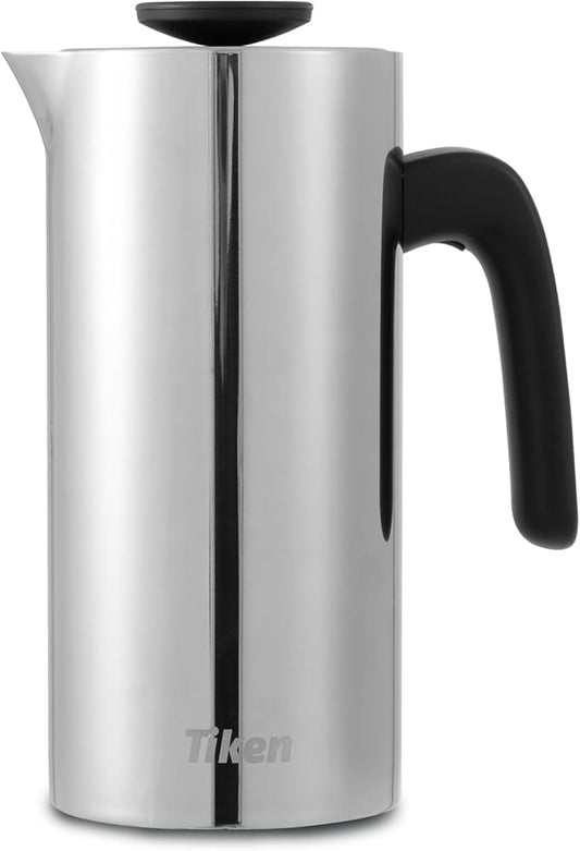 Tiken French Press Coffee Maker Stainless Steel Double-wall Vacuum Insulated Coffee Press