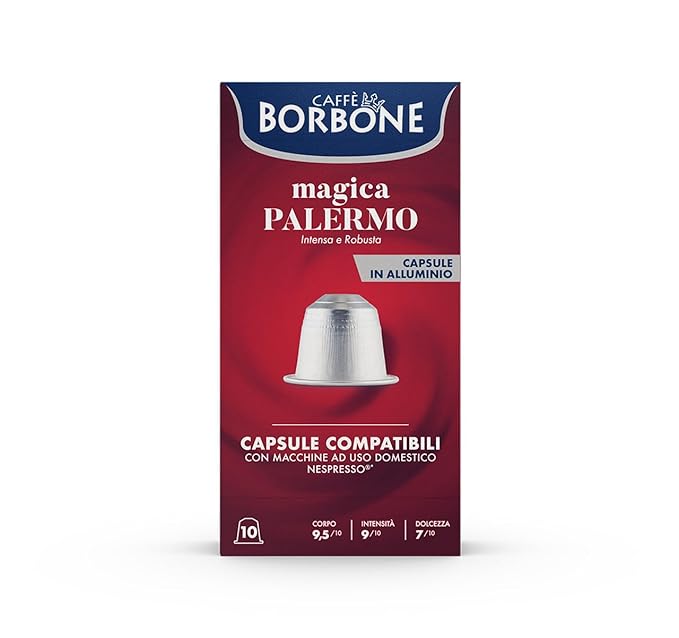 Caffe Borbone Aluminum Coffee Pods Compatible with Nespresso Original Machines, Magica Palermo
