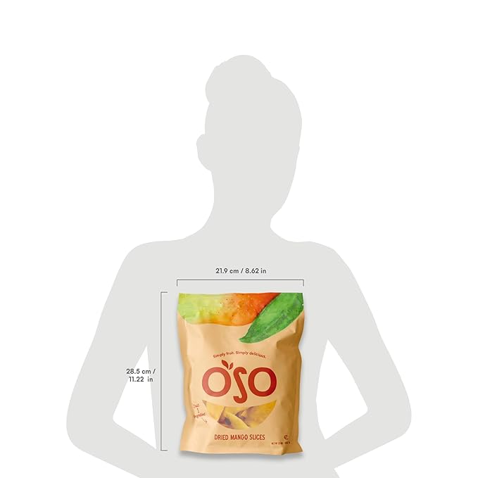 Oso Snacks Dried Mango Slices – Premium Quality, Large Pieces Only! No Added Sugar, No