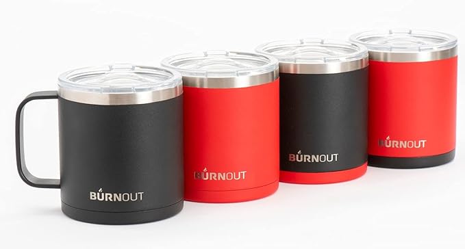 BurnOut 2.0 Instant Drinkability Temperature Control Mug (14 oz Red with Black)