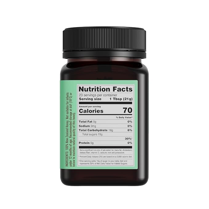 Egmont Honey Raw Manuka Honey MGO 85+ UMF 5+ 17.6oz (500g) NON-GMO, Kosher, Recycled plastic jar