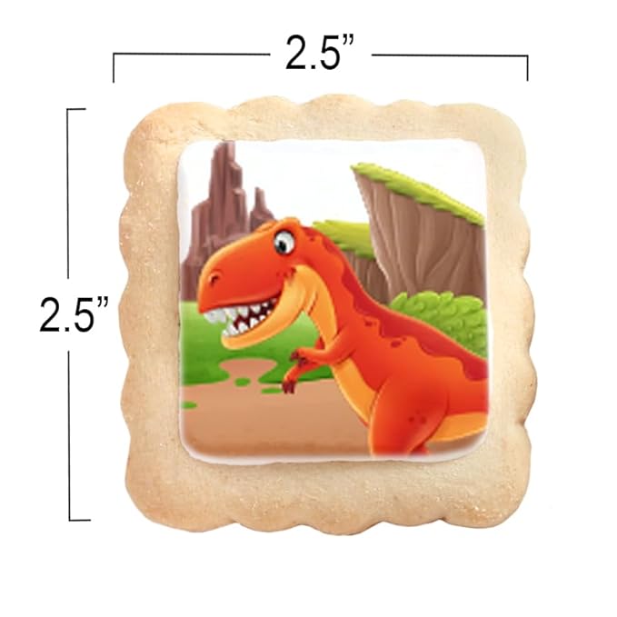 Dinosaur Cookies Individually Wrapped Dino Jurrasic themed Theme Party Favors 24 Pack Bulk for Kids
