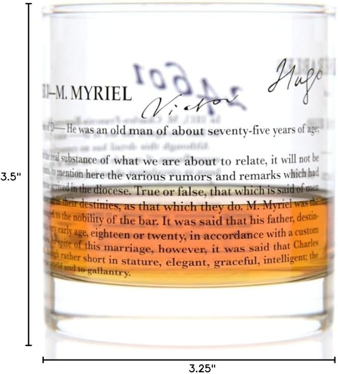 Well Told Classic Literature Rocks Glass - Les Misérables - Old Fashioned Whiskey Glass Gift for