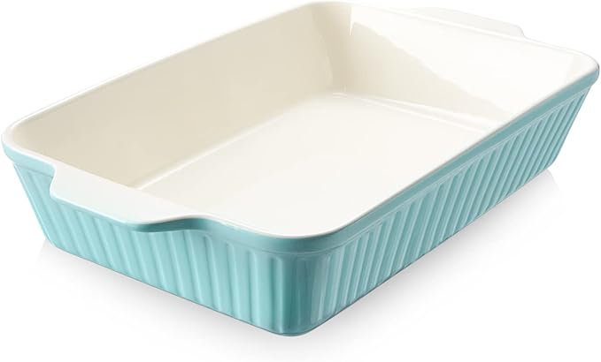 DOWAN 9x13-inch Baking Dish, Deep Casserole Dishes for Oven, Lasagna Pan Deep,135 oz Ceramic Baking
