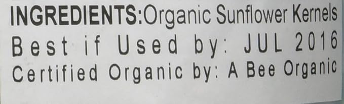 Food to Live - Organic Sunflower Seeds, 1 Pound - Hulled, Raw, Non-GMO, Dried Kernels, Unsalted