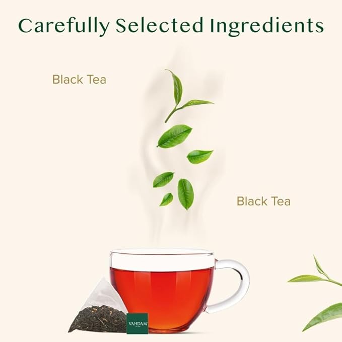 VAHDAM, English Breakfast Black Tea Bags (100 Count) High Caffeine | Strong, Robust & Flavoury |