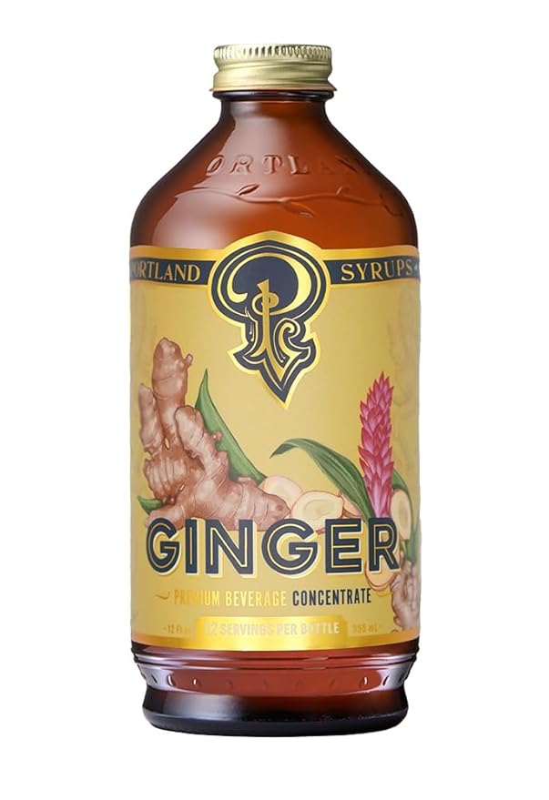 Portland Syrups Authentic Ginger Syrup - Premium Beverage Concentrate for Cocktails, Mocktails