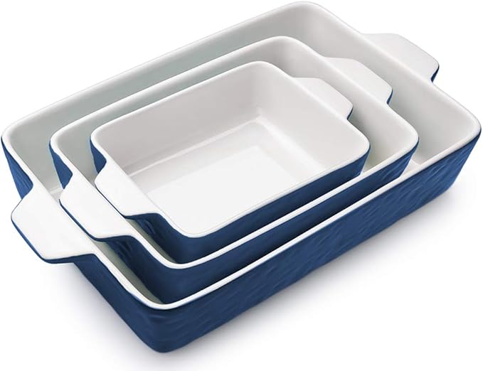 Casserole Dishes for Oven, Ceramic Baking Dishes, Lasagna Pan with Handles, Porcelain Baking Pan
