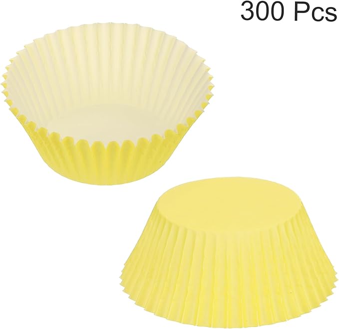 uxcell 300 Pcs Cupcake Liners, Muffins Paper Baking Cups Wrappers Standard Greaseproof for Baking