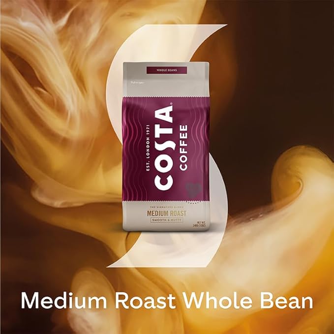 Costa Coffee Whole Bean Coffee, Signature Blend Medium Roast, 12oz each, Rainforest Alliance