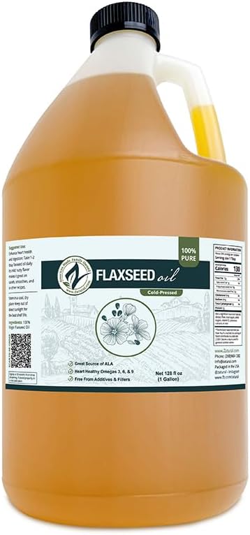 Zatural Flaxseed Oil Naturally Grown 100% Pure Flax Seeds Cold Pressed Vegan Omega Fatty Acids