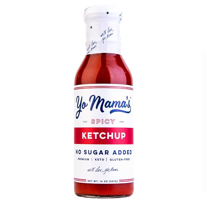 Yo Mama's Foods Keto Spicy Ketchup ??Pack of (1) - No Sugar Added, Low Carb, Vegan, Gluten Free