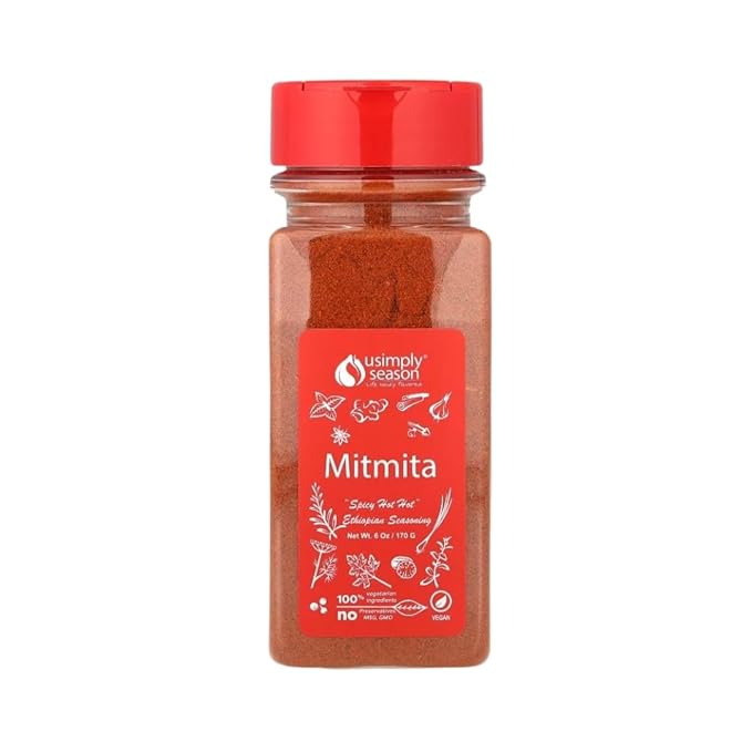 USimplySeason Mitmita Spice, 6oz - Fiery Ethiopian Blend for Meat & Lentils - All-Natural, Vegan