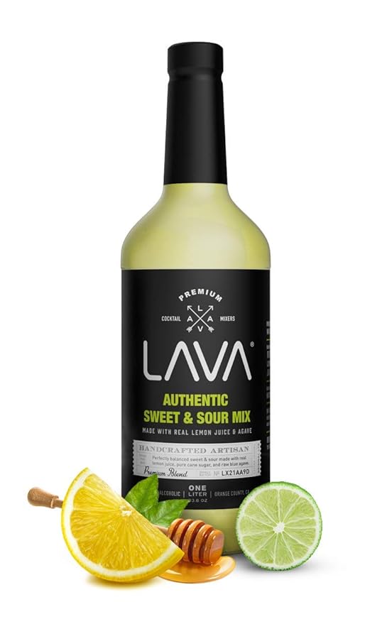 LAVA Premium Authentic Sweet & Sour Mix, Made with Real Lemon Juice, Lime Juice, Raw Blue Agave, No