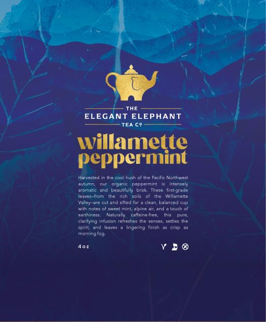 Willamette Peppermint Tea, Organic Loose Leaf Mint Herbal Tea – Soothing, Caffeine-Free