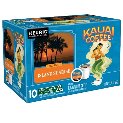 Kauai Coffee K-Cup Pods for Keurig Brewers – Arabica Coffee, 10% Hawaiian – Mild, Medium and Dark