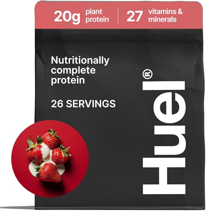 Huel Vegan Protein Powder | Strawberry | Complete Nutrition | 20g Protein Powder | 100% Plant-Based