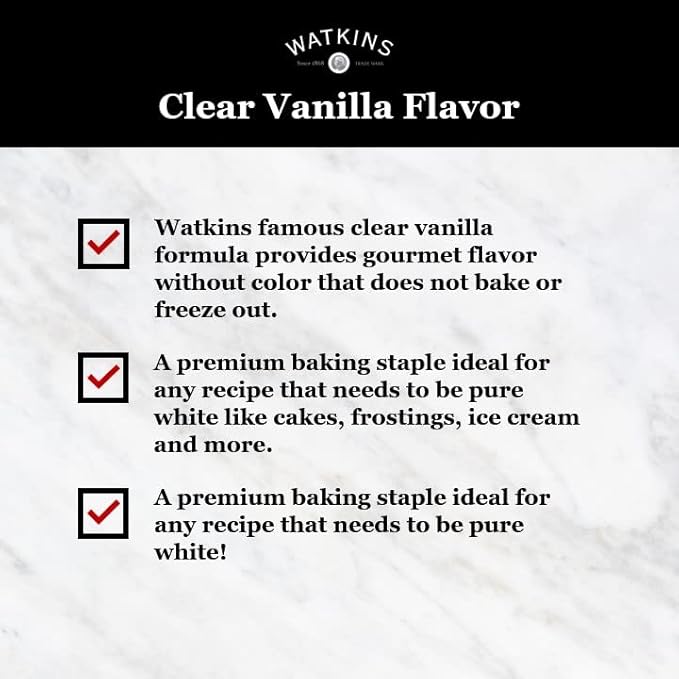 Watkins Clear Vanilla Flavor, 2 Fl. Oz. (Pack of 12) (Packaging may vary)