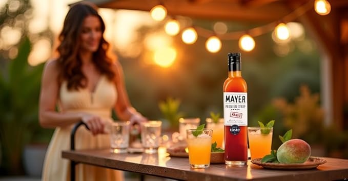 Mayer Premium Artisanal Mango Cocktail Syrup - Handcrafted in Hungary, All Natural, Over 50% Real